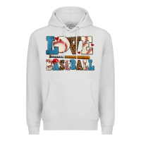 Dove Grey love baseball Premium Hoodie - AdoDesignShop