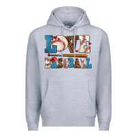 Heather Grey love baseball Premium Hoodie - AdoDesignShop