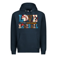Navy love baseball Premium Hoodie - AdoDesignShop