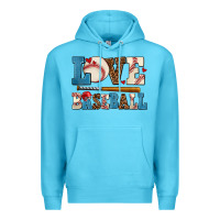 Ocean Blue love baseball Premium Hoodie - AdoDesignShop