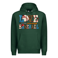 Sports Green love baseball Premium Hoodie - AdoDesignShop