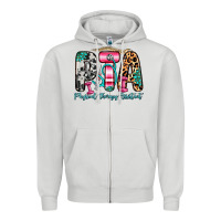 Dove Grey pta physical therapy assistant Zipper Hoodie - Zillion Design Studio