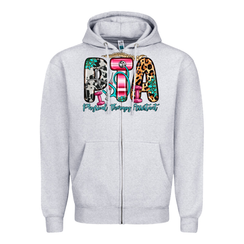 Pta Physical Therapy Assistant Zipper Hoodie by Zillion Design Studio | Teevron