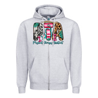 Heather Grey pta physical therapy assistant Zipper Hoodie - Zillion Design Studio