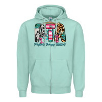 Seafoam pta physical therapy assistant Zipper Hoodie - Zillion Design Studio