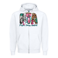 White pta physical therapy assistant Zipper Hoodie - Zillion Design Studio