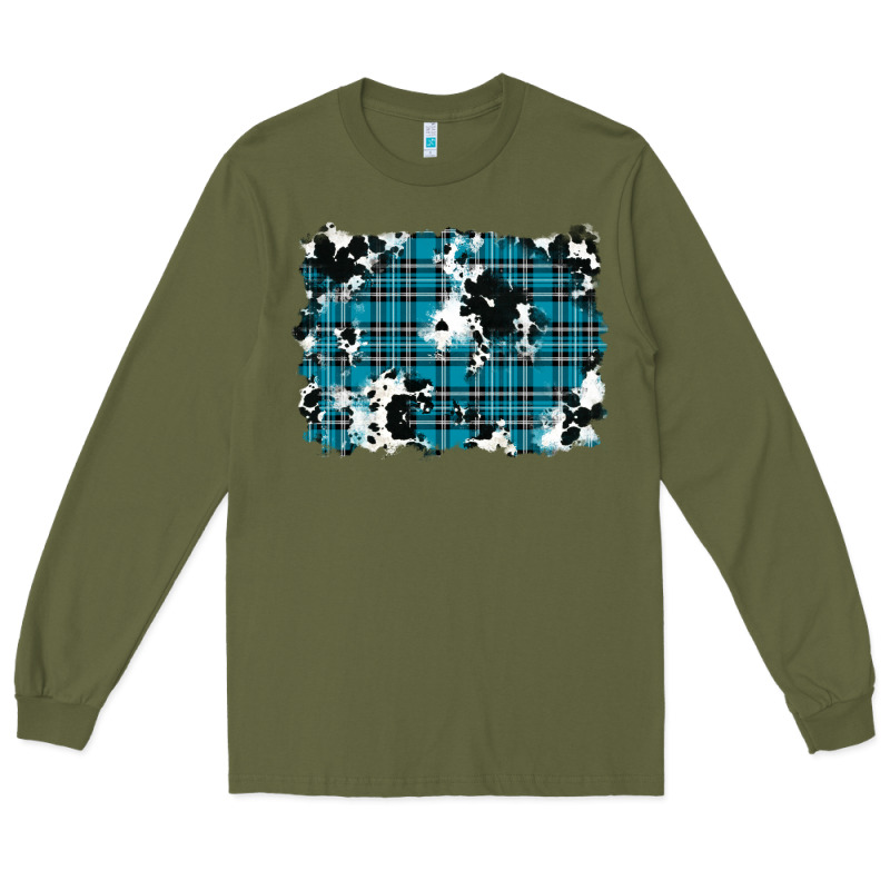 Winter Plaid Cowhide Pattern Background Long Sleeve Tee by RanaPortraitStore | Teevron