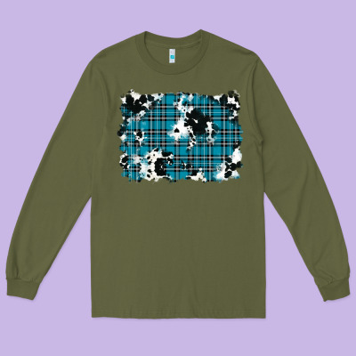 Long Sleeve Tee winter plaid cowhide pattern background