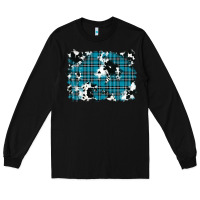 Black winter plaid cowhide pattern background Long Sleeve Tee - RanaPortraitStore