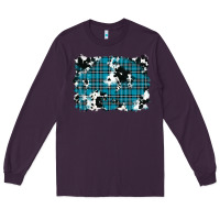 Plum winter plaid cowhide pattern background Long Sleeve Tee - RanaPortraitStore
