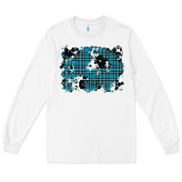 White winter plaid cowhide pattern background Long Sleeve Tee - RanaPortraitStore