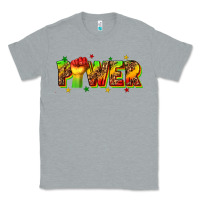 Heather Grey power juneteenth Classic Tee - texasbilliewilder