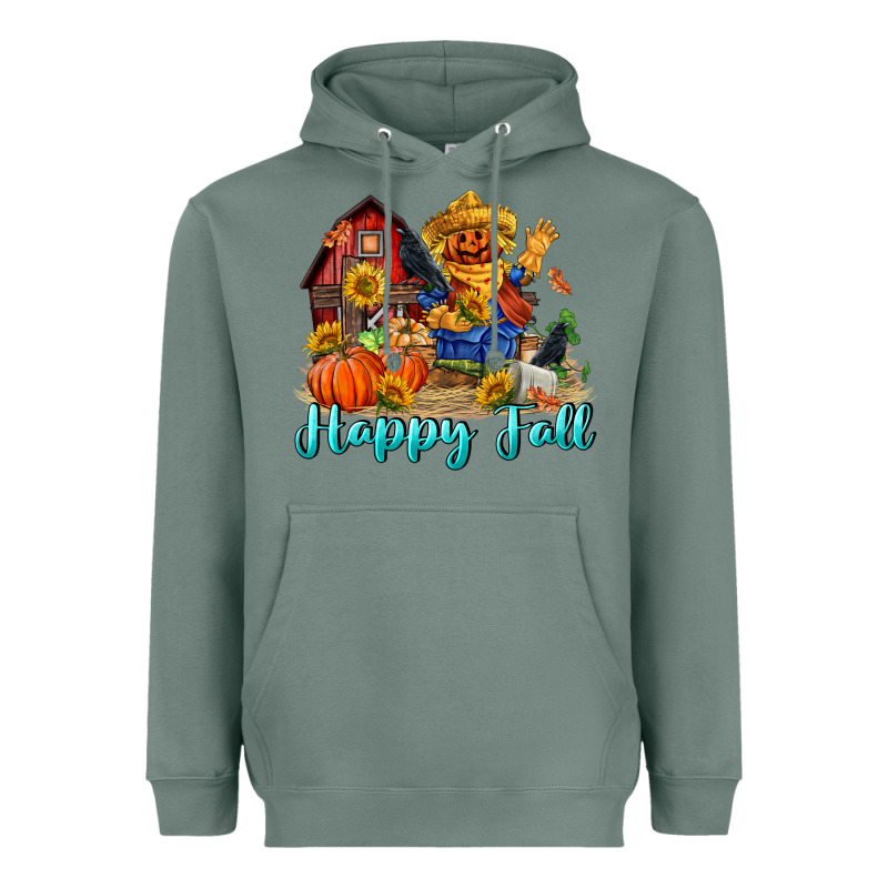 Happy Fall Scarecrow Heavyweight Hoodie by FaDigitalArtStudio | Teevron