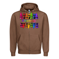Chestnut teacher life crayons Zipper Hoodie - texasbilliewilder