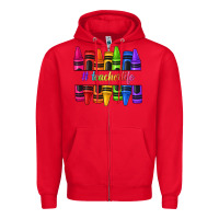 Red teacher life crayons Zipper Hoodie - texasbilliewilder