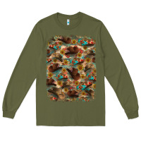 Army Green western  background Long Sleeve Tee - RanaPortraitStore