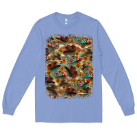 Colony Blue western  background Long Sleeve Tee - RanaPortraitStore