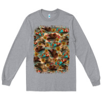 Heather Grey western  background Long Sleeve Tee - RanaPortraitStore