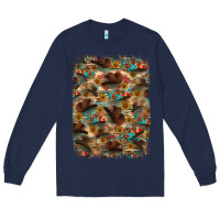 Navy western  background Long Sleeve Tee - RanaPortraitStore
