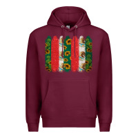 Burgundy mexican flag brushstroke Premium Hoodie - Jasminsmagicworld
