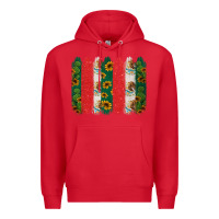 Red mexican flag brushstroke Premium Hoodie - Jasminsmagicworld