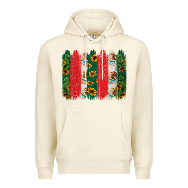 Mexican Flag Brushstroke Premium Hoodie by Jasminsmagicworld | Teevron