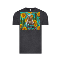 Vintage Black mama bear with sunflowers and cactus Vintage Tee - Artiststas