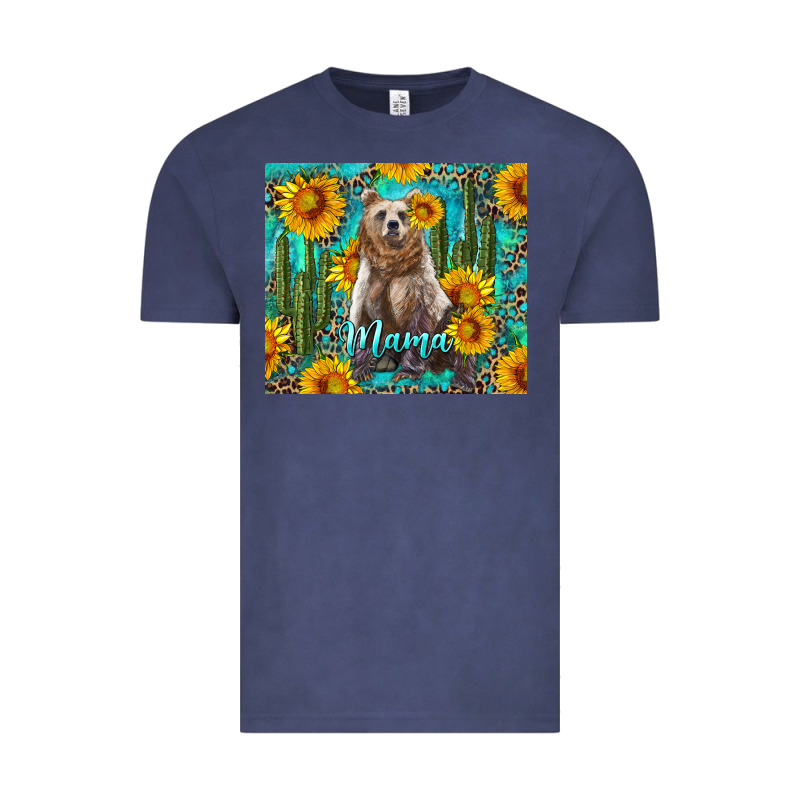 Mama Bear With Sunflowers And Cactus Vintage Tee by Artiststas | Teevron