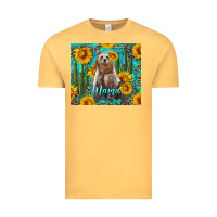 Vintage Mustard mama bear with sunflowers and cactus Vintage Tee - Artiststas