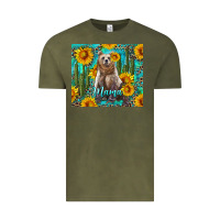 Vintage Olive mama bear with sunflowers and cactus Vintage Tee - Artiststas