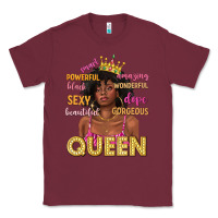Burgundy queen afro woman Classic Tee - texasbilliewilder