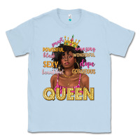 Dusty Blue queen afro woman Classic Tee - texasbilliewilder