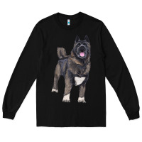 Black American akita Long Sleeve Tee - RanaPortraitStore