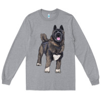 Heather Grey American akita Long Sleeve Tee - RanaPortraitStore