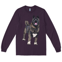 Plum American akita Long Sleeve Tee - RanaPortraitStore