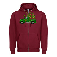 Burgundy st patricks truck shamrock horseshoe gold Zipper Hoodie - RanaPortraitStore