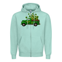 Seafoam st patricks truck shamrock horseshoe gold Zipper Hoodie - RanaPortraitStore