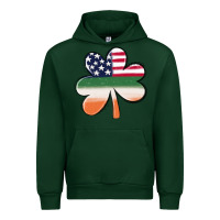 Forest Green st patricks day shamrock american flag Urban Hoodie - MaliasSmallBusiness