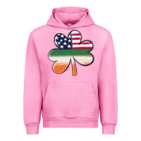 Fuchsia Pink st patricks day shamrock american flag Urban Hoodie - MaliasSmallBusiness