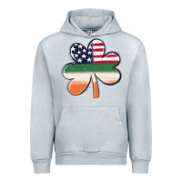 Heather Grey st patricks day shamrock american flag Urban Hoodie - MaliasSmallBusiness