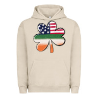 Pigment French Oak st patricks day shamrock american flag Urban Hoodie - MaliasSmallBusiness