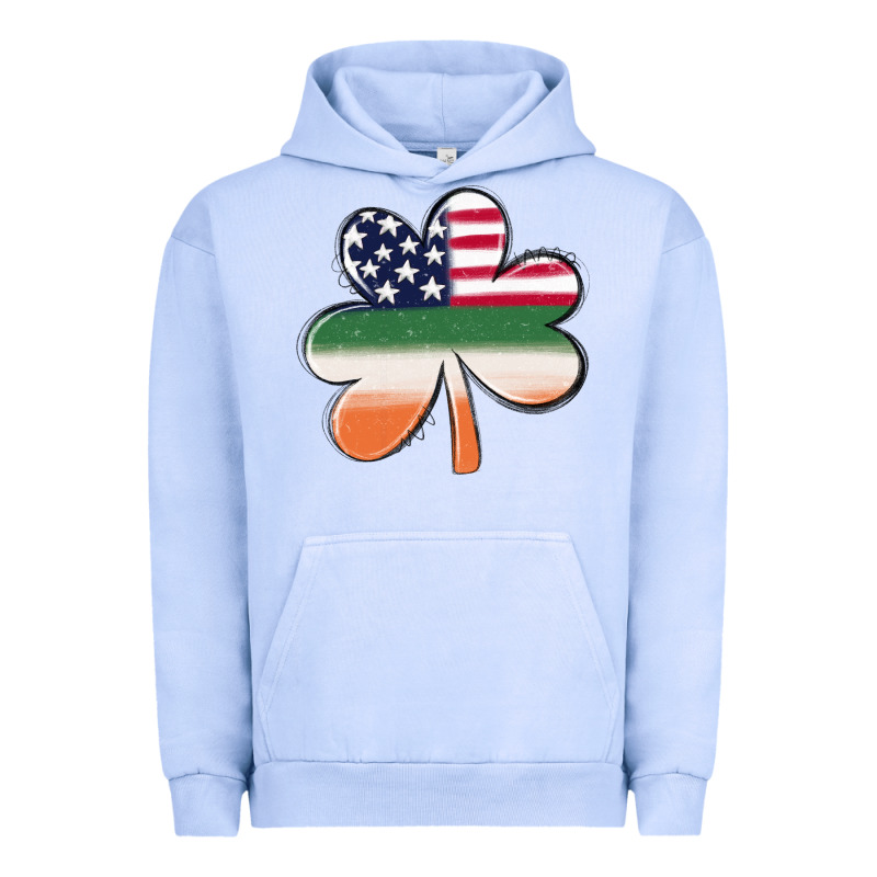 St Patricks Day Shamrock American Flag Urban Hoodie by MaliasSmallBusiness | Teevron