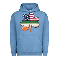 Pigment Pebble Blue st patricks day shamrock american flag Urban Hoodie - MaliasSmallBusiness
