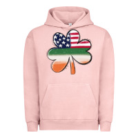 Pigment Salmon st patricks day shamrock american flag Urban Hoodie - MaliasSmallBusiness