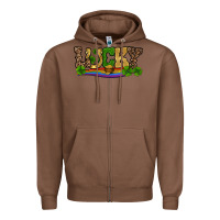 Chestnut st patricks shamrock gold with rainbow Zipper Hoodie - RanaPortraitStore