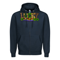 Navy st patricks shamrock gold with rainbow Zipper Hoodie - RanaPortraitStore