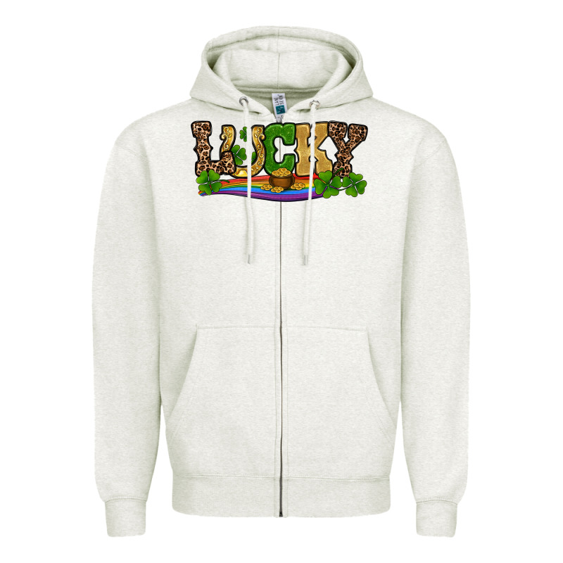 St Patricks Shamrock Gold With Rainbow Zipper Hoodie by RanaPortraitStore | Teevron