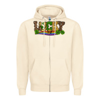 Sandshell st patricks shamrock gold with rainbow Zipper Hoodie - RanaPortraitStore