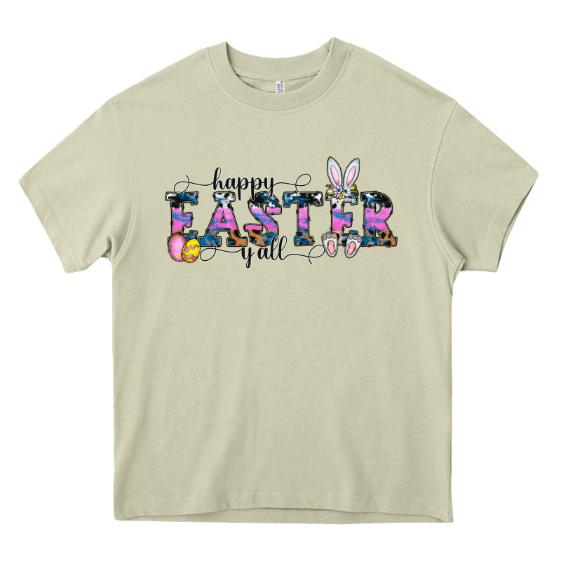 Happy Easter Y'all Heavy Core Tee by CowhideDigitalArt | Teevron