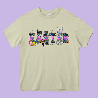 Happy Easter Y'all Heavy Core Tee Designed By Cowhidedigitalart